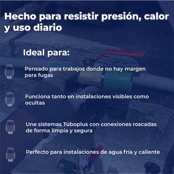 Conector Tuboplus Rosca Exterior ½ x ½ pulg
