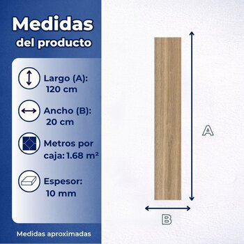Piso Amberwood Cesantoni 20 x 120 cm Rectificado