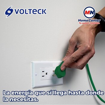 Extensión Eléctrica Domestica 6 M Verde Clavija Plana