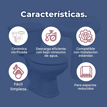 Paquete sanitario agua azul con pedestal color blanco Cato