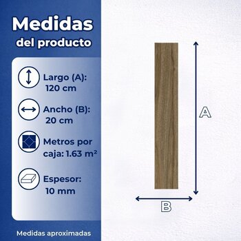 Piso Tipo Madera 20x120 cm Blendwood canela Cesantoni