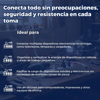 Multicontacto Extensión Barra 4 Entradas Volteck
