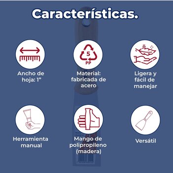 Espátula Rígida Truper 1 pulg