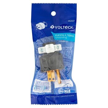 Clavija Reforzada Volteck 2 Polos + Tierra Conector Macho