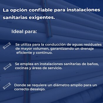 Tubo Sanitario PVC 3 pulgadas x 6.10 m DTC