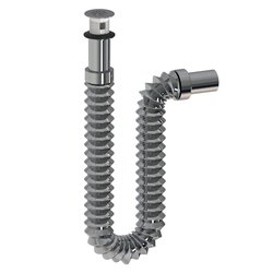 CESPOL LAVABO CROMO FLEXIBLE TIPO P CUBIERTA ACERO INOX