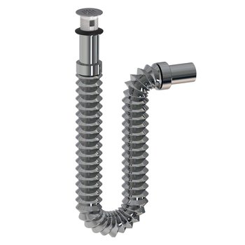 CESPOL LAVABO CROMO FLEXIBLE TIPO P CUBIERTA ACERO INOX
