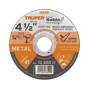 Disco de Corte Extrafino 4 1/2 Truper
