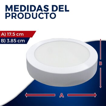 Luminario led sobreponer techo 6 pulgadas 12 W drum