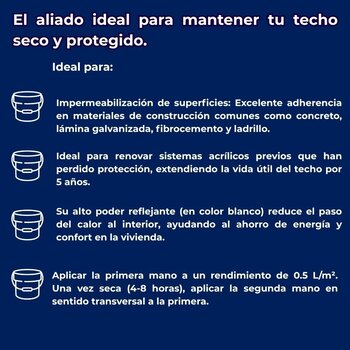 Impermeabilizante Acrílico Fibratado Blanco Impac 5000 19 L