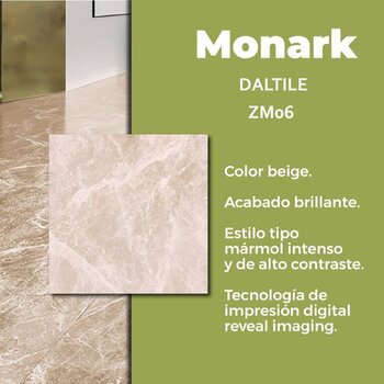 Piso Tipo Mármol Monark Beige Daltile 60.5 x 60.5 cm ZM06