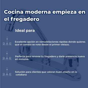 Llave Mezcladora 8" al Piso Para Fregadero con Cubierta Rugo 8IC
