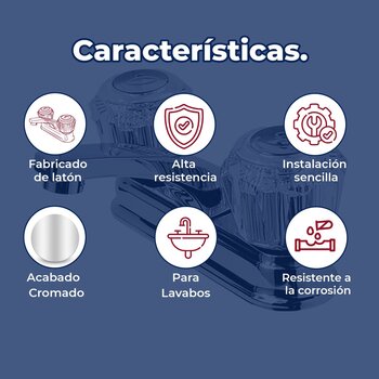 Llave Mezcladora para Lavabo 4” cierre de compresión Rugo