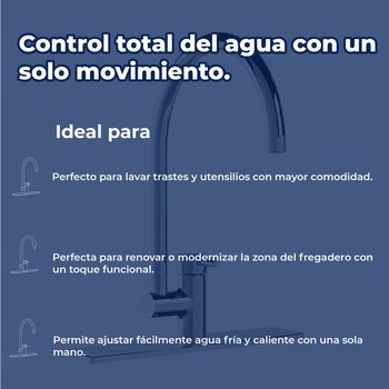 Llave Mezcladora Monomando Para Fregadero Helvex Elite E-300