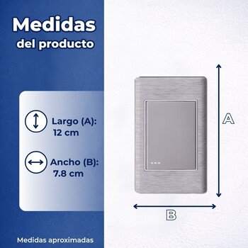 Placa Con 1 Apagador Sencillo Plata Luxica
