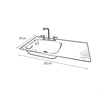 Fregadero K202 marca Eb Técnica 101 x 54 cm Acero Inoxidable
