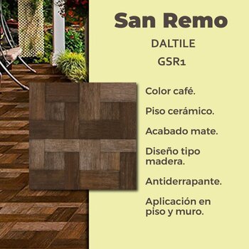 Piso San Remo Café Daltile 45x45 cm GSR1