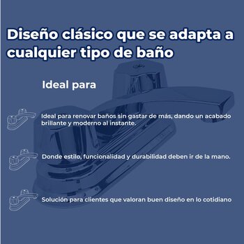 Llave Mezcladora Para Lavabo 4" cierre de compresión Rugo 24-I