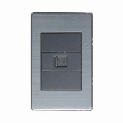 Placa Toma Telefónica Anodizada marca Lucek modelo BP17MA