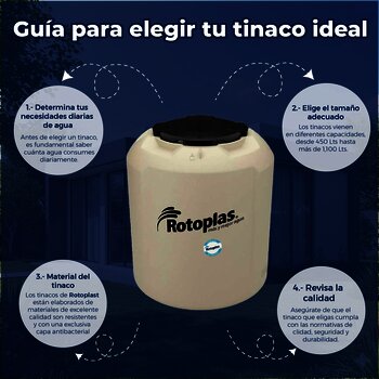 Tinaco PLUS Beige 1100 L c/herrajes y Filtro