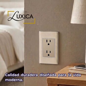 Placa de Contacto Duplex Color Dorado Luxica