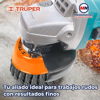 Carda Copa Alambre Trenzado Fino 3 pulg Truper 5/8
