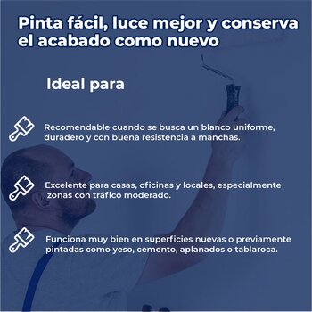 Pintura Vinil Acrilica Satinada Platinum Extra White 3.78 L