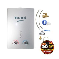 Calentador Paso 6 L Rugo Gas LP Incluye Kit de Instalación