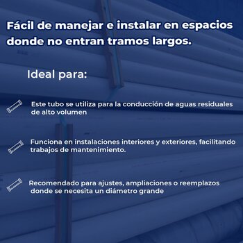 Tubo Sanitario PVC Norma 160 mm 6 x 1 m Advance