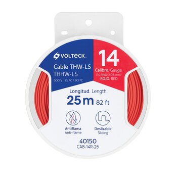 Cable THHW-LS 14 AWG Rojo 25m CAB14R25