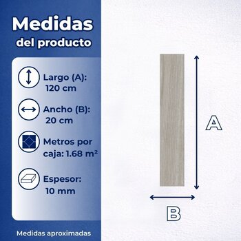 Piso Tipo Madera Blendwood fumo Cesantoni 20x120 cm Rectificado