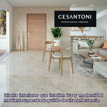 Piso Tipo Mármol Monte Carlo Cesantoni 45 x 90 cm Rectificado