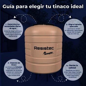 Tinaco Multicapa Beige Resistec Rotoplas 1100 L