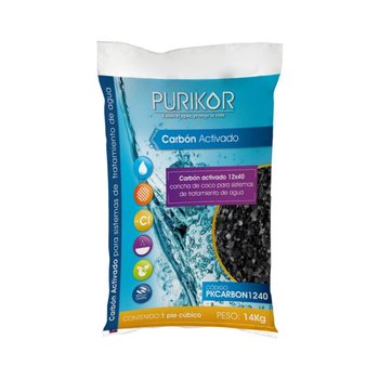 Carbón Activado 12-40 14 kg 1 Pie Cúbico Purikor