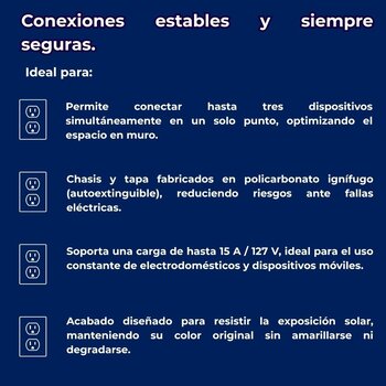 PLACA 3 CONTACTOS NEGRO LUXICA