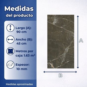 Piso Tipo Mármol Valenzi Cesantoni 45 x 90 cm Rectificado