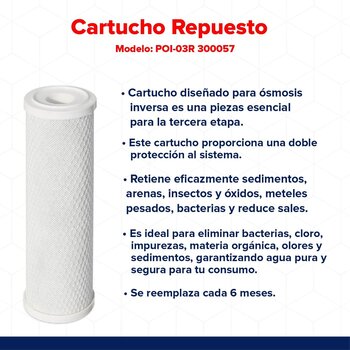 Cartucho de Repuesto Carbón Activado Secundario Osmosis Rotoplas