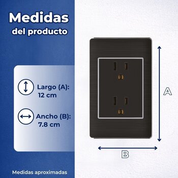 Placa de Contacto Duplex Color Negro Luxica