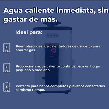 Calentador Calorex Poderus Paso 9 L Alta Extreme 1.5 serv Gas LP