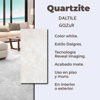Piso Quartzite White Daltile 45 x 90 cm Rectificado
