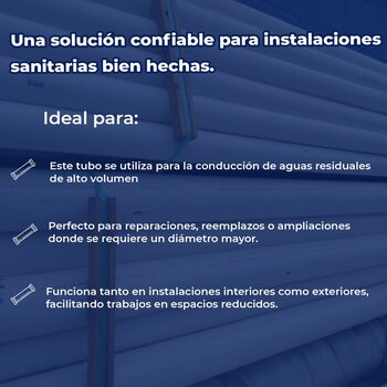 Tubo Sanitario PVC Norma 4 pulg x 1 m Durman