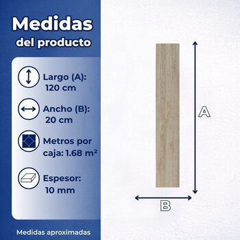Piso Tipo Madera Vermont Cesantoni 20 x 120 cm Rectificado