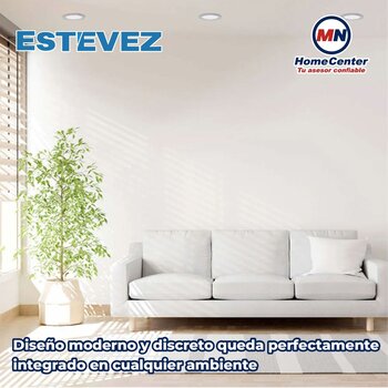 Luminario Led Empotrado Techo Luz Blanco 12W Flat Estevez