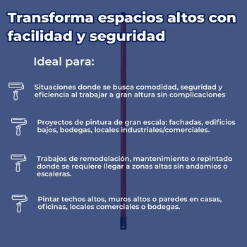 Extensión Para Rodillo Metálica Byp 120 cm Extendible a 240 cm