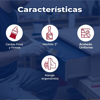 Brocha Premium de Cerda Natural y Poliéster BYP 3" Pulgadas