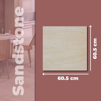 Piso Tipo Piedra Sandstone Beige Daltile 60.5x60.5 cm