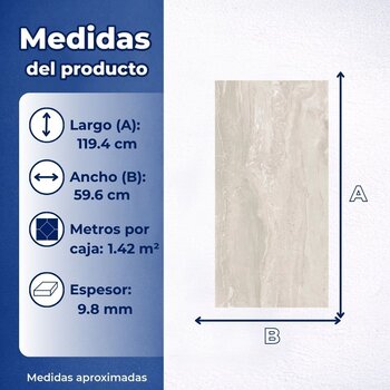 Piso Gris Biancato Daltile Rectificado 59.6X119.4 1.42M2 ZBT5R