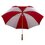 Paraguas portátil para lluvia estilo golf rojo y blanco