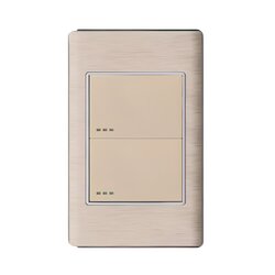 Placa Con 2 Apagadores Sencillos Color Dorado Luxica