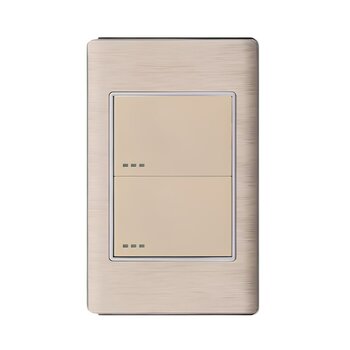 Placa Con 2 Apagadores Sencillos Color Dorado Luxica